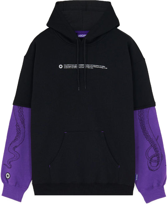  Octopus Felpa Logo Overhoodie Black Uomo Nero