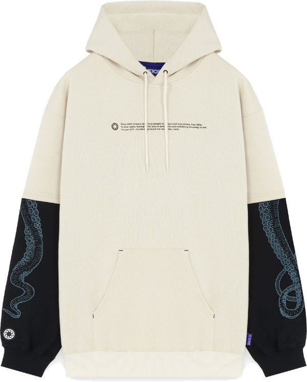 Octopus felpa Logo Overhoodie cream