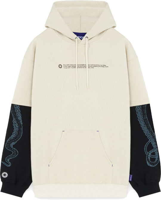  Octopus Felpa Logo Overhoodie Cream Uomo Beige