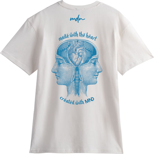  Mdn T-shirt Mdn X Mind Festival White Blue Uomo Bianco