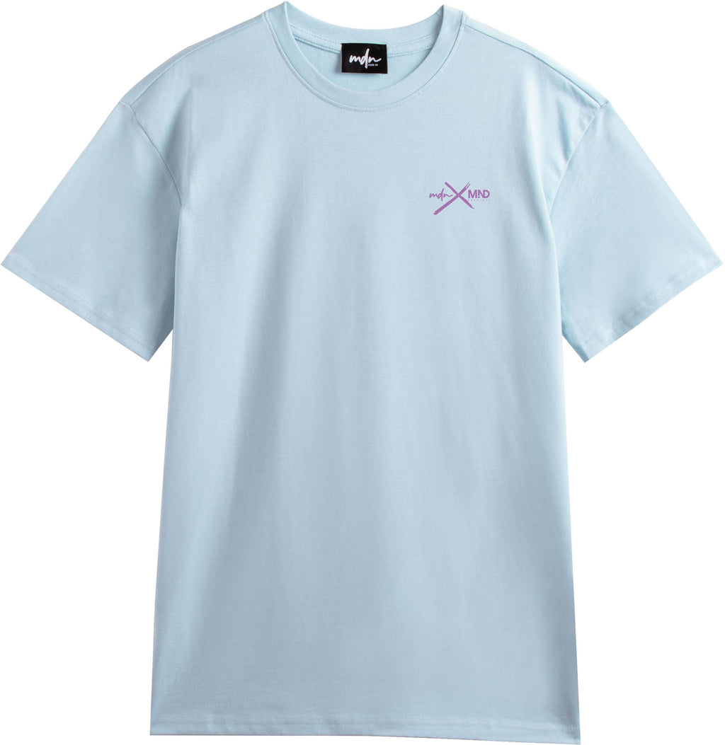 Mdn T-shirt X Mind Festival Light Blue Lilac Celeste Uomo - 2