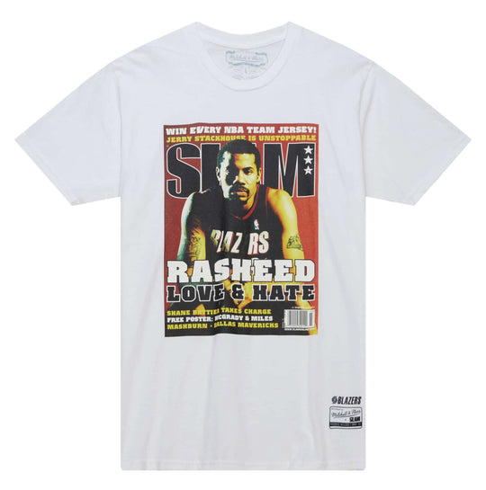  Mitchell & Ness T-shirt Nba Slam Cover Tee Rasheed Wallace White Mitchell E Ness Uomo Bianco