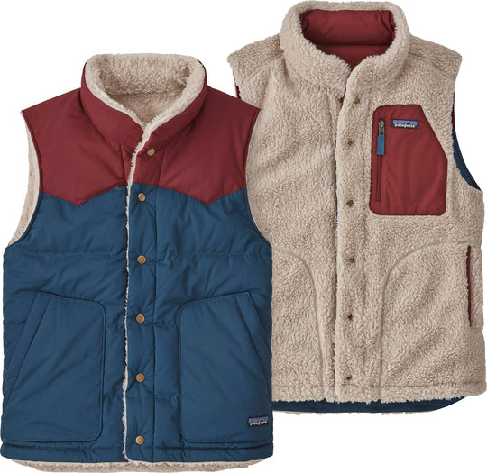  Patagonia Giacca Men's Reversible Bivy Down Vest Tidepool Blue Uomo