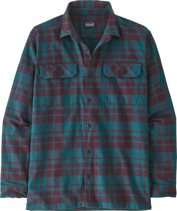 Patagonia camicia Men's Long Sleeved Organic Cotton Midweight Fjord Flannel Shirt Ice Caps Belay Blue