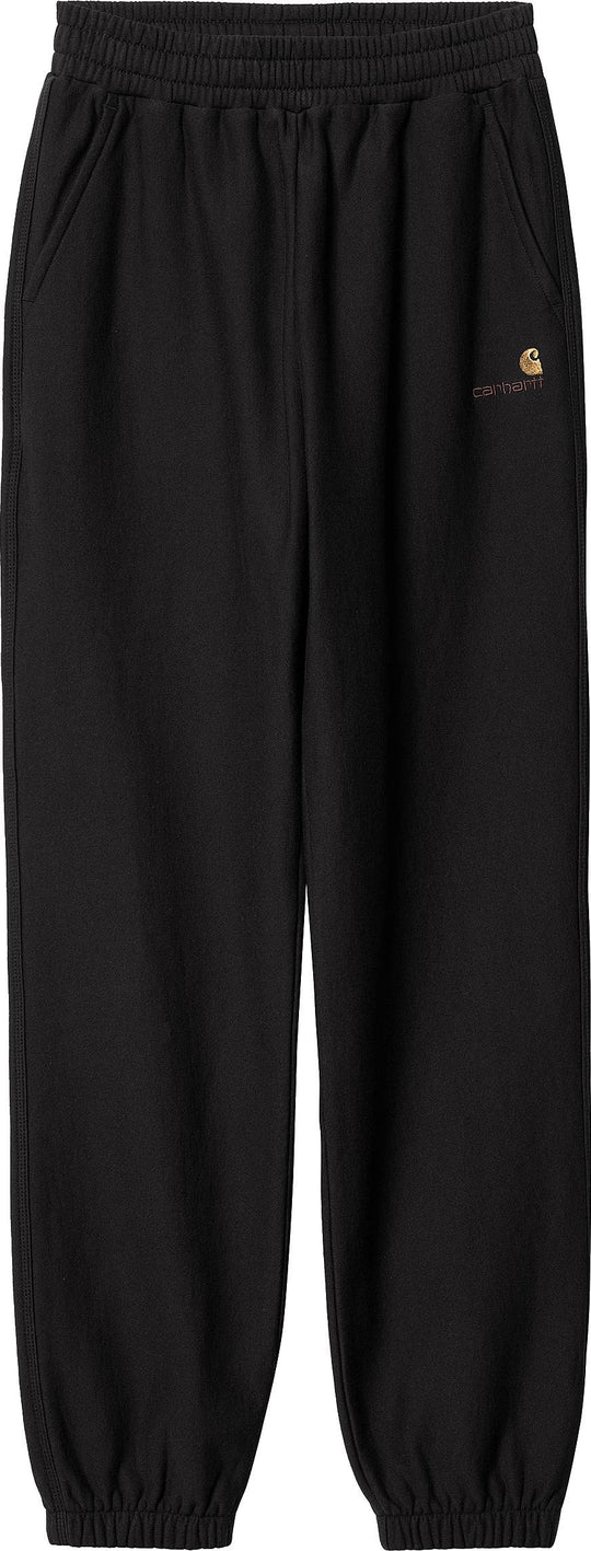  Carhartt Wip Pantaloni W American Script Sweat Pant Black Donna Nero