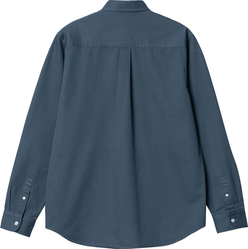  Carhartt Wip Camicia L/s Madison Shirt Ore Wax Blue Uomo - 2