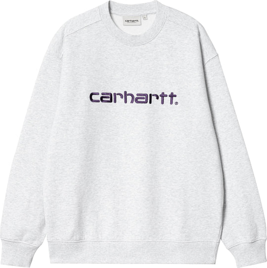  Carhartt Wip Felpa W Carhartt Sweat Ash Heather Cassis Donna Grigio