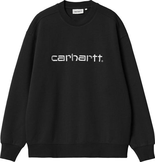  Carhartt Wip Felpa W Carhartt Sweat Black White Donna Nero