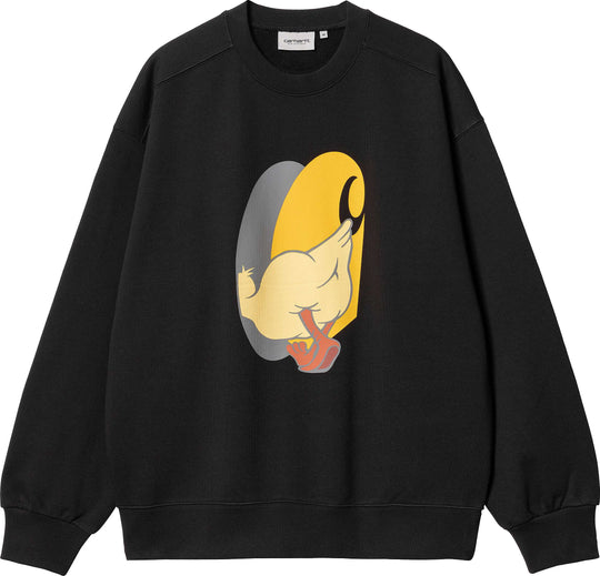  Carhartt Wip Felpa Deadkebab Knock Knock Sweat Black Uomo Nero