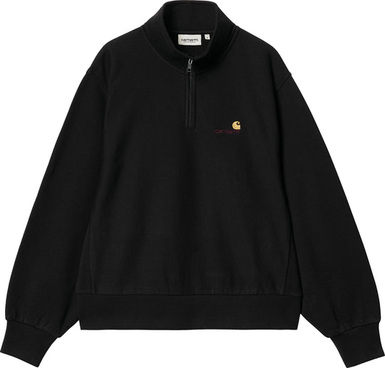  Carhartt Wip Felpa W American Script High Neck Sweat Black Donna Nero