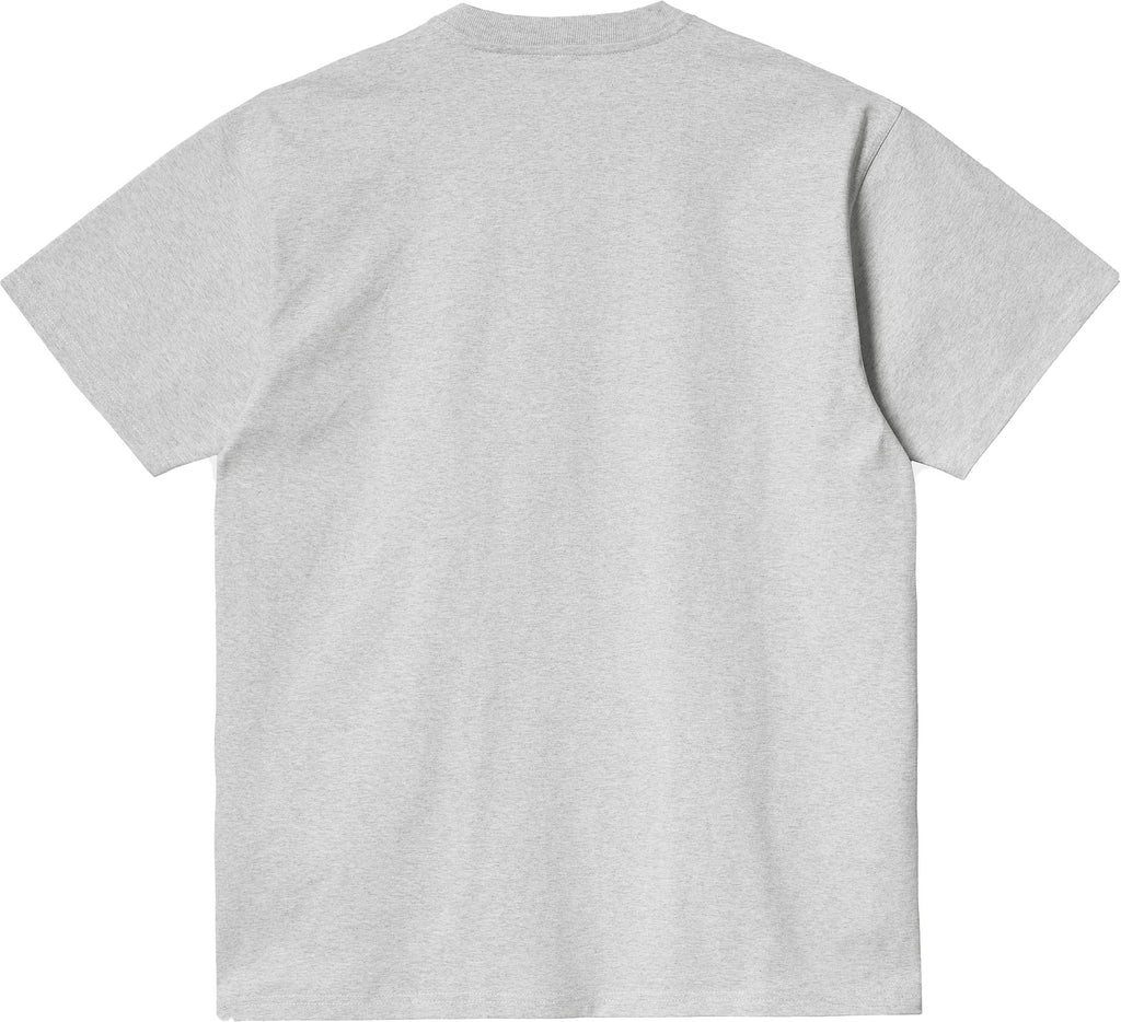  Carhartt Wip T-shirt S/s American Script Tee Ash Heather Grigio Uomo - 2