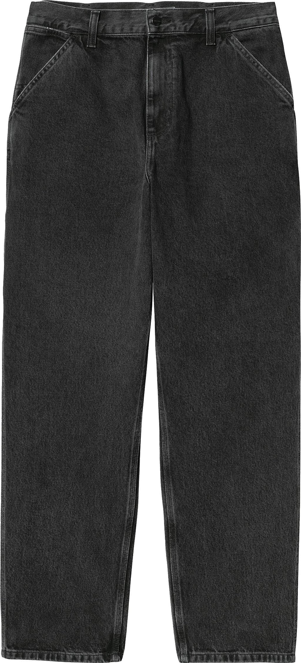  Carhartt Wip Jeans Single Knee Pant Black Stone Washed Nero Uomo - 2