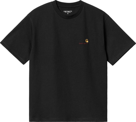  Carhartt Wip T-shirt W S/s American Script Tee Black Donna Nero