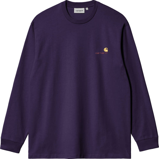  Carhartt Wip T-shirt L/s American Script Tee Cassis Reebok Uomo Viola