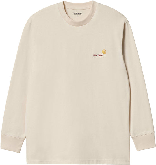  Carhartt Wip T-shirt L/s American Script Tee Natural Uomo Beige