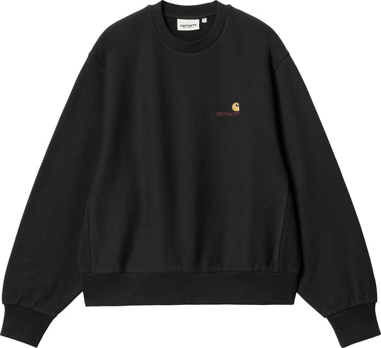  Carhartt Wip Felpa W American Script Sweat Black Donna Nero