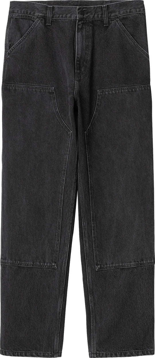  Carhartt Wip Jeans Double Knee Pant Black Stone Washed Uomo Nero