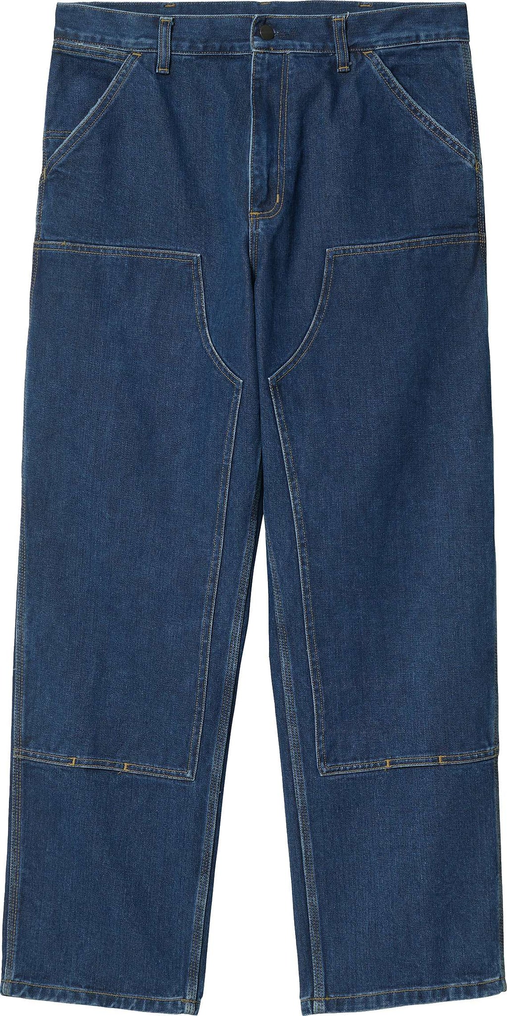  Carhartt Wip Jeans Double Knee Pant Blue Stone Washed Uomo - 1