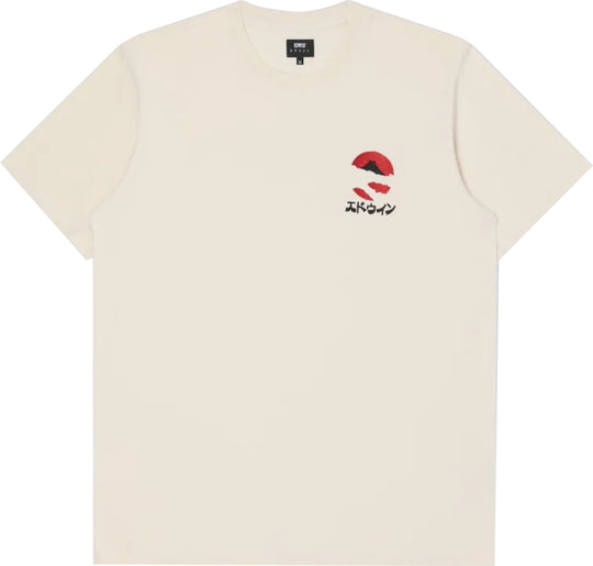  Edwin T-shirt Kamifuji Chest Ts Whisper White Uomo Beige
