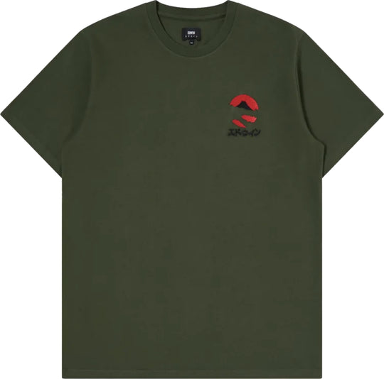  Edwin T-shirt Kamifuji Chest Ts Kombu Green Uomo Verde
