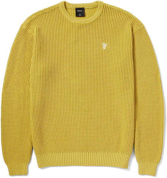 Huf Maglione Filmore Waffle Knit Sweater Cactus Uomo Giallo