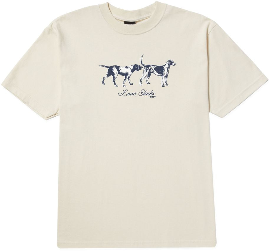  Huf T-shirt Love Stinks S/s Tee Bone Beige Uomo - 1