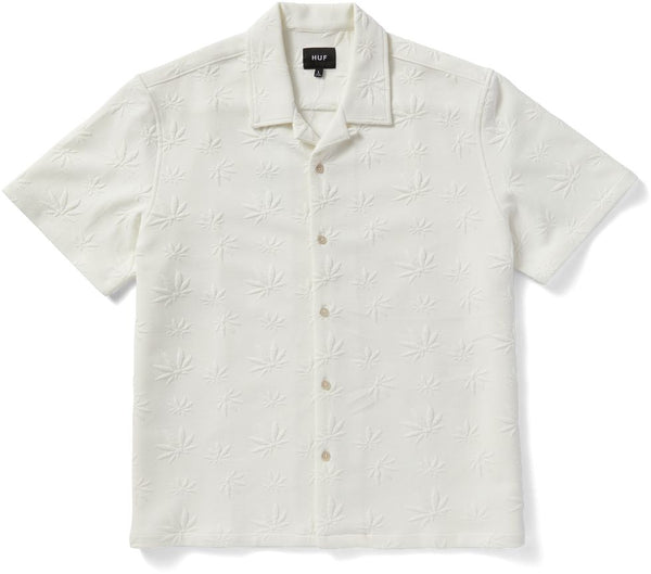 Huf camicia Plantlife Jacquard Shirt white