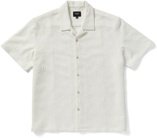  Huf Camicia Plantlife Jacquard Shirt White Uomo Bianco