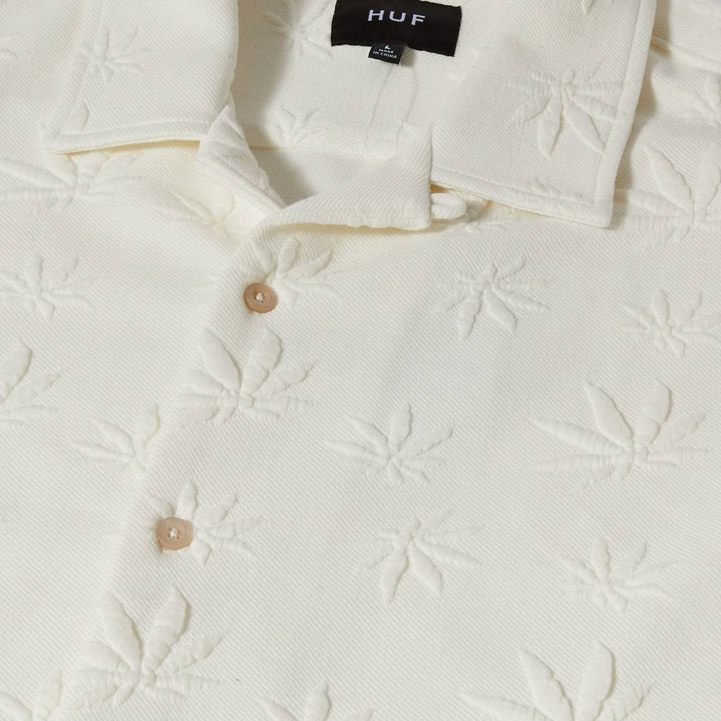  Huf Camicia Plantlife Jacquard Shirt White Bianco Uomo - 3
