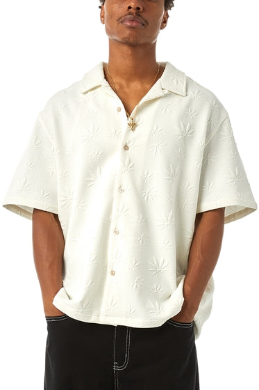  Huf Camicia Plantlife Jacquard Shirt White Bianco Uomo - 4