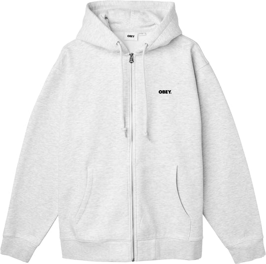  Obey Felpa Bold Zip Fleece Heather Grey Uomo Grigio