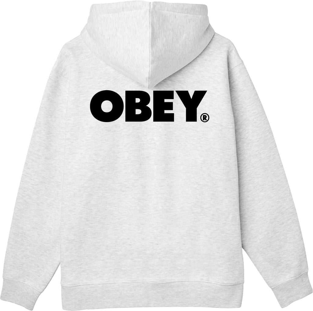  Obey Felpa Bold Zip Fleece Heather Grey Grigio Uomo - 2