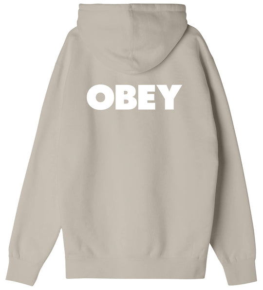  Obey Felpa Bold Hood Fleece Silver Grey Uomo Grigio