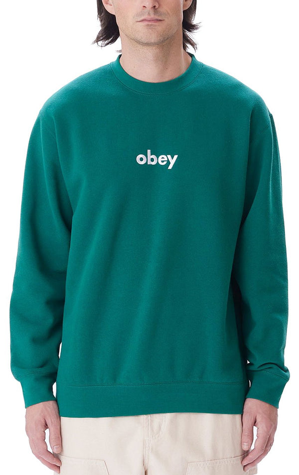 Obey felpa Lowercase Crew adventure green