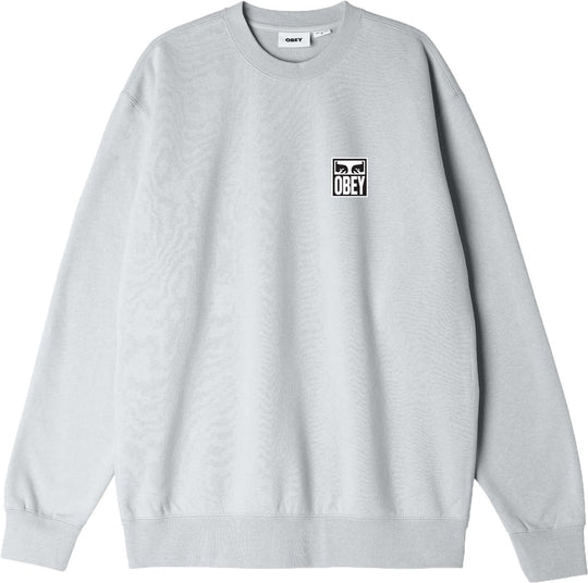  Obey Felpa Eyes Icon Crew Fleece Heather Grey Uomo Grigio