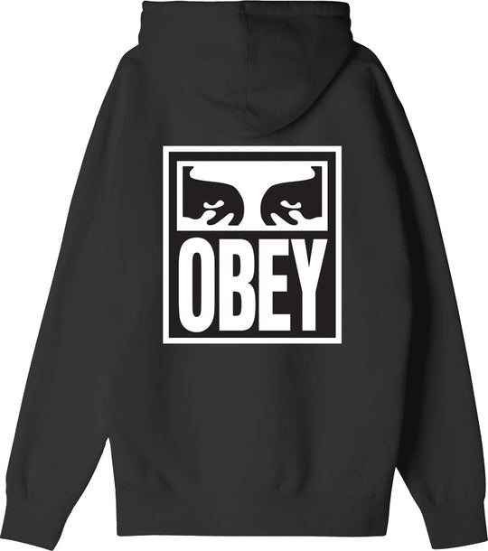  Obey Felpa Obey Eyes Icon Hood Fleece Black Uomo Nero