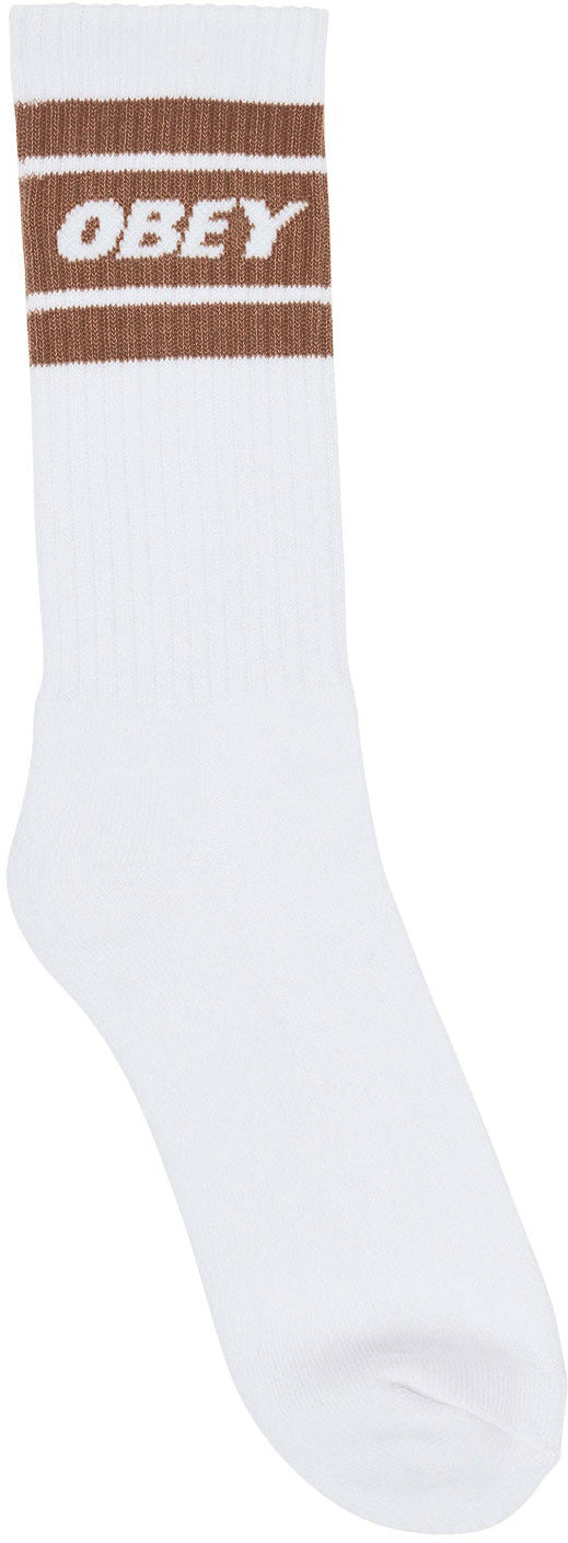  Obey Calze Cooper Ii Socks White Java Brown Uomo Marrone