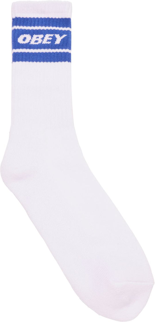  Obey Calze Cooper Ii Socks White Surf Blue Uomo