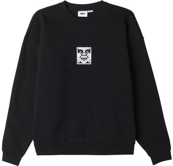 Obey felpa Icon Extra Heavy Crew II Fleece black