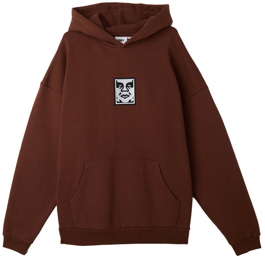  Obey Felpa Icon Extra Heavy Hood Ii Fleece Sepia Uomo Marrone