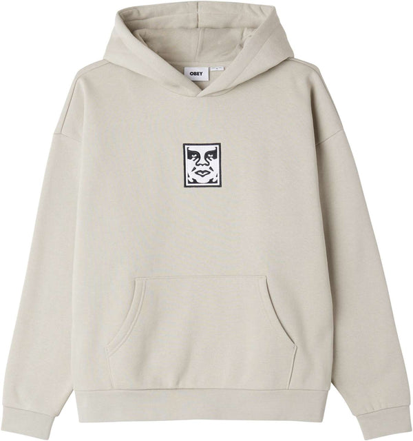 Obey felpa Icon Extra Heavy Hood II Fleece silver grey