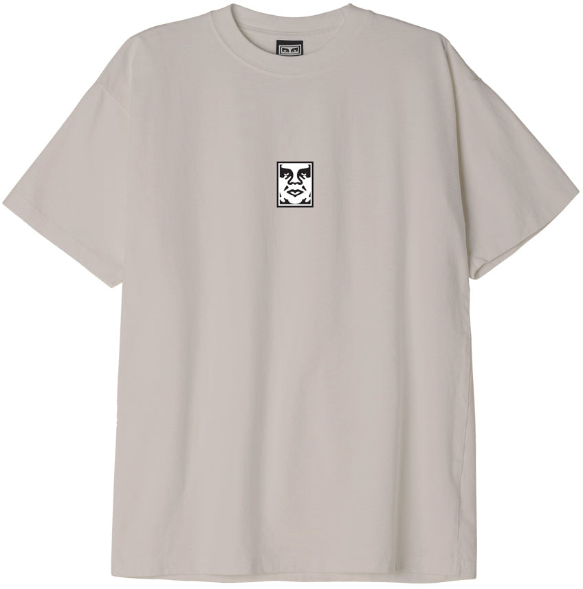  Obey T-shirt Icon Heavyweight Tee Silver Grey Grigio Uomo - 1