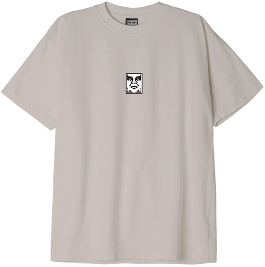  Obey T-shirt Icon Heavyweight Tee Silver Grey Uomo Grigio