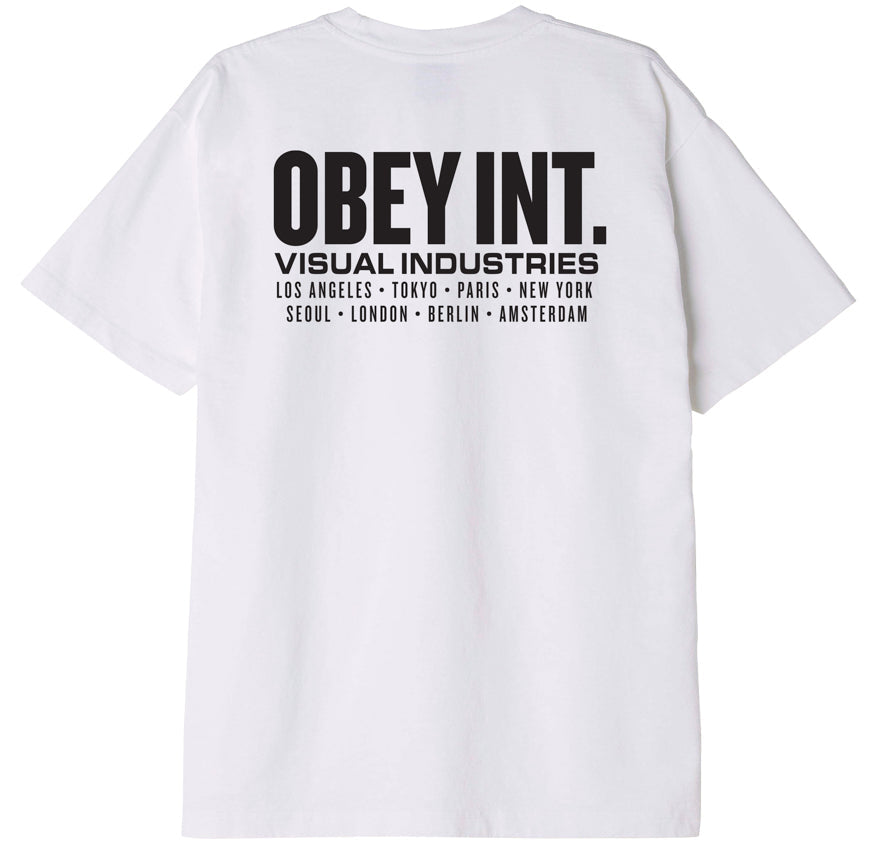  Obey T-shirt Int Visual Industries Heavyweight Tee White Bianco Uomo - 1