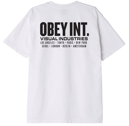  Obey T-shirt Obey Int Visual Industries Heavyweight Tee White Uomo Bianco