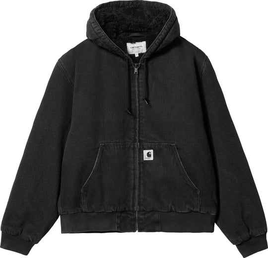 Carhartt Wip Giacca W Og Active Jacket Black Stone Washed Uomo Nero
