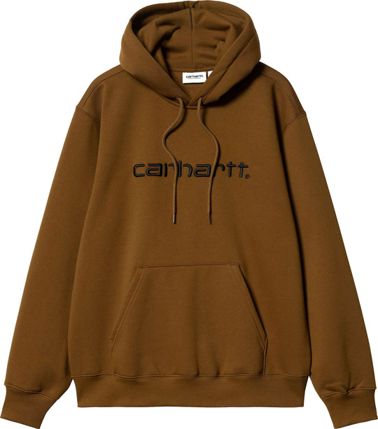 Carhartt Wip Felpa Hooded Carhartt Sweat Deep H Brown Black Uomo Marrone