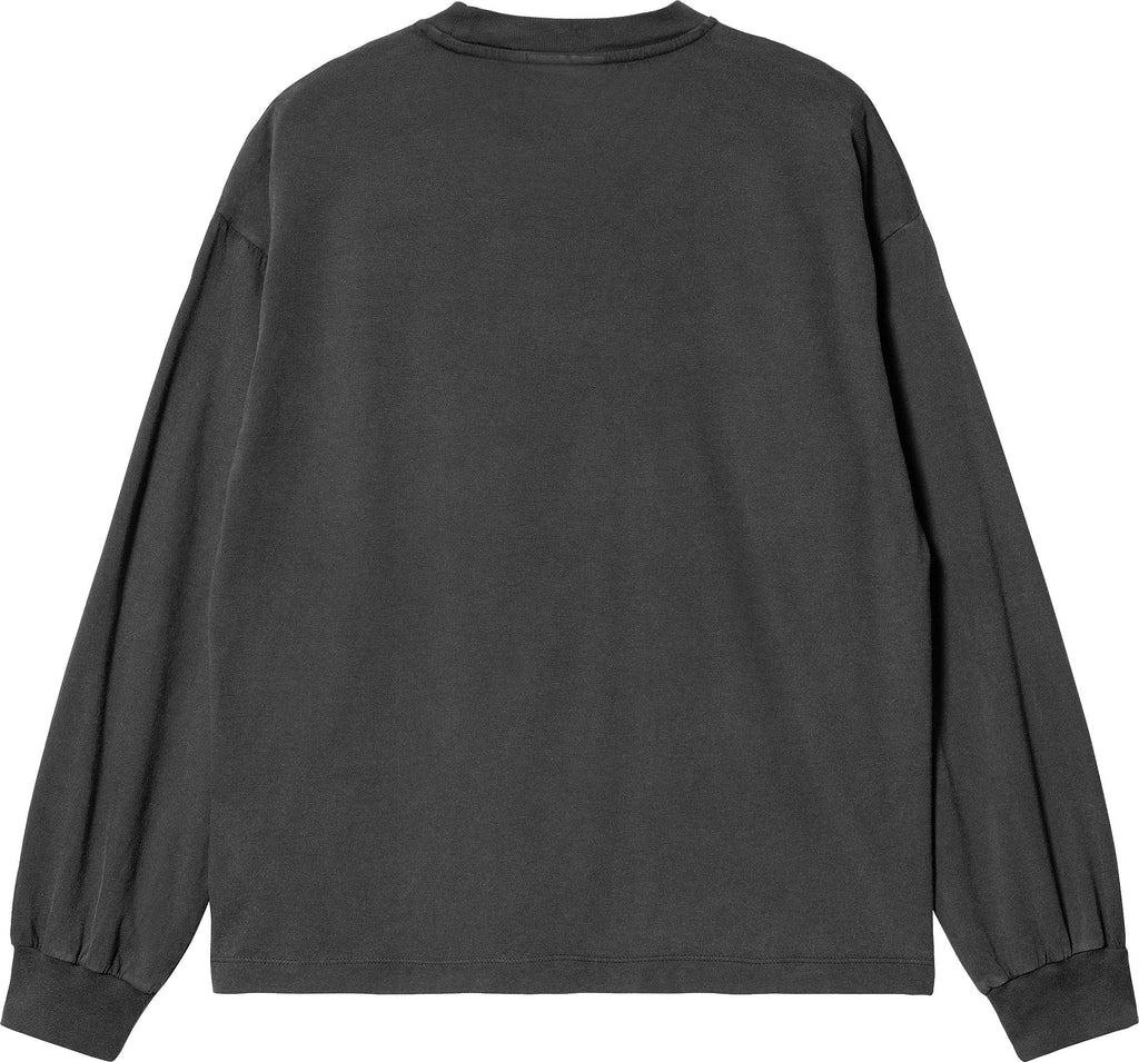  Carhartt Wip T-shirt W L/s Nelson Tee Black Garment Dyed Nero Donna - 2