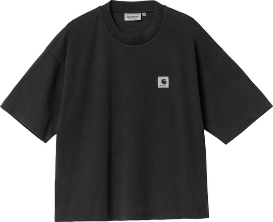  Carhartt Wip T-shirt W S/s Nelson Tee Black Garment Dyed Donna Nero