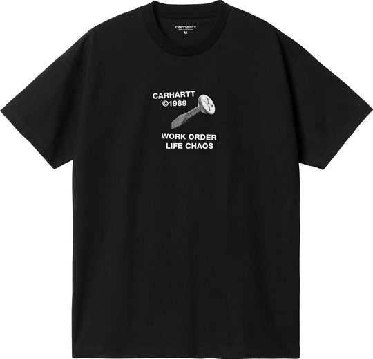  Carhartt Wip T-shirt S/s Strange Screw Tee Black Uomo Nero
